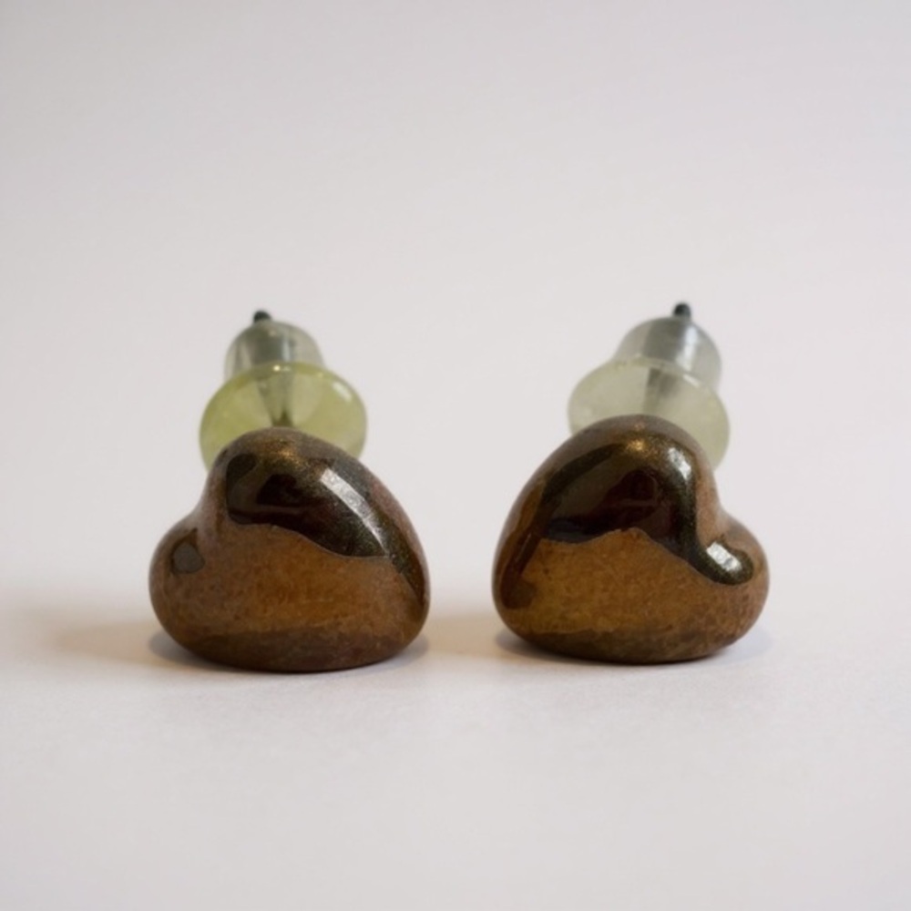 Fashion Jewelry Gold Heart Stud Earrings